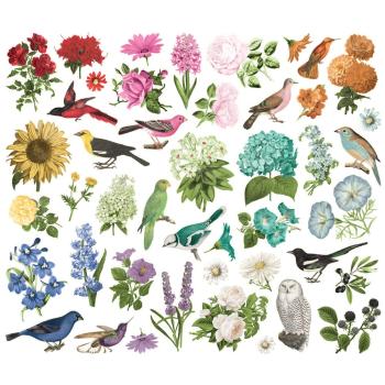 Preview: Simple Stories - Stanzteile "Simple Vintage Essentials Color Palette" Floral & Birds Bits & Pieces 