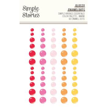 Simple Stories - Enamel Dots "Glossy Warm" 60 Stück 
