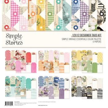 Simple Stories - Designpapier "Simple Vintage Essentials Color Palette" Tags Kit 12x12 Inch - 6 Bogen