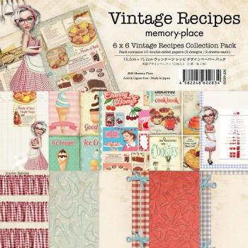 Memory Place - Designpapier "Vintage Recipes" Paper Pack 6x6 Inch - 10 Bogen