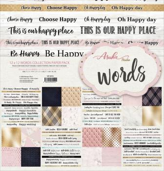 Memory Place - Designpapier "Words" Paper Pack 12x12 Inch - 8 Bogen