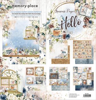Memory Place - Designpapier "Kawaii Paper Goods Kit Hello" Paper Pack 12x12 Inch - 12 Bogen