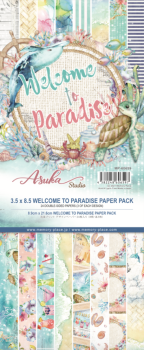Memory Place - Designpapier "Welcome to Paradise" Slimline Paper Pack 3,5x8,5 Inch - 24 Bogen