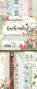 Memory Place - Designpapier "Enchanted" Slimline Paper Pack 3,5x8,5 Inch - 24 Bogen