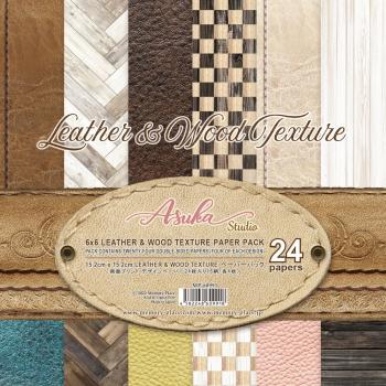 Memory Place - Designpapier "Leather & Wood Texture" Paper Pack 6x6 Inch - 24 Bogen