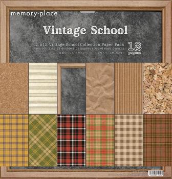 Memory Place - Designpapier "Vintage School" Paper Pack 12x12 Inch - 12 Bogen