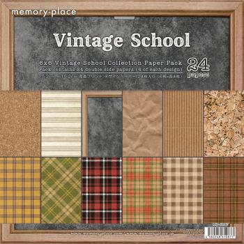 Memory Place - Designpapier "Vintage School" Paper Pack 6x6 Inch - 24 Bogen