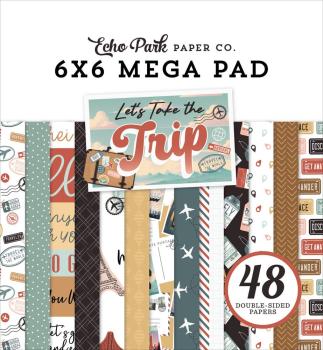 Echo Park - Designpapier "Let's Take The Trip" Cardmakers Mega Pad 6x6 Inch - 48 Bogen