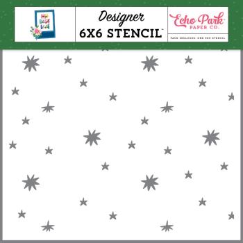 Echo Park - Schablone "Lucky Stars" Stencil 6x6 Inch