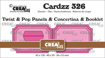 Crealies - Stanzschablone "No. 326 Twist & Pop, Panels, Concertina, Booklet Tickets Horizontal" Cardzz Dies