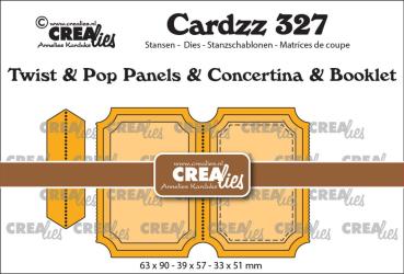 Crealies - Stanzschablone "No. 327 Twist & Pop, Panels, Concertina, Booklet Tickets Vertical" Cardzz Dies