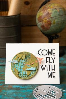 Preview: Sizzix - Stanzschablone "Vault World Travel" Thinlits Craft Dies by Tim Holtz