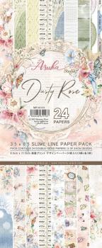 Memory Place - Designpapier "Dusty Rose" Slimline Paper Pack 3,5x8,5 Inch - 24Bogen