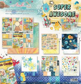 Memory Place - Designpapier "Super Awesome" Paper Pack 12x12 Inch - 12 Bogen