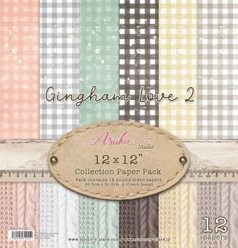 Memory Place - Designpapier "Gingham Love 2" Paper Pack 12x12 Inch - 12 Bogen