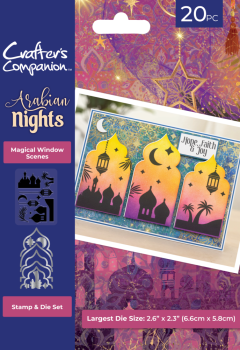 Crafters Companion - Stempelset & Stanzschablone "Magical Window Scene" Stamp & Dies
