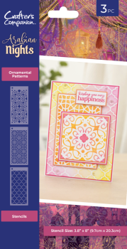 Crafters Companion - Schablone "Ornaments Patterns" Stencil