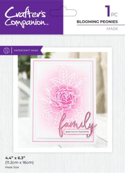 Crafters Companion - Schablone "Blooming Peonies" Stencil