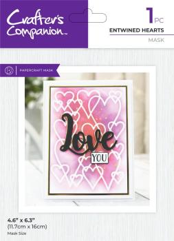 Crafters Companion - Schablone "Entwined Hearts" Stencil