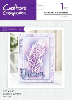 Crafters Companion - Schablone "Graceful Feather" Stencil
