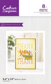 Crafters Companion - Stempelset & Stanzschablone "Heartfelt Thank You" Stamp & Dies