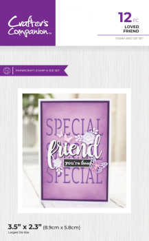 Crafters Companion - Stempelset & Stanzschablone "Loved Friend" Stamp & Dies