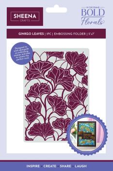 Crafters Companion - Prägefolder "Ginkgo Leaves" 3D Embossingfolder Design by Sheena Douglass