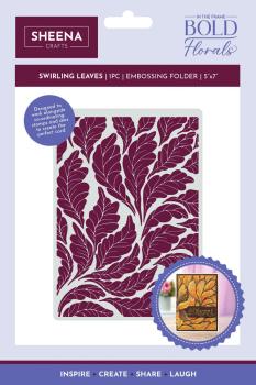 Crafters Companion - Prägefolder "Swirling Leaves" 3D Embossingfolder Design by Sheena Douglass