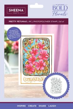 Crafters Companion - Stempel "Pretty Petunias" Clear Stamps Design by Sheena Douglass