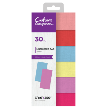 Crafters Companion - Luxury Linen Cardstock 3x6 Inch "Spring" 30 Bogen 