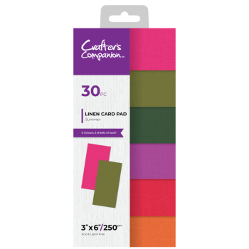 Crafters Companion - Luxury Linen Cardstock 3x6 Inch "Summer" 30 Bogen 