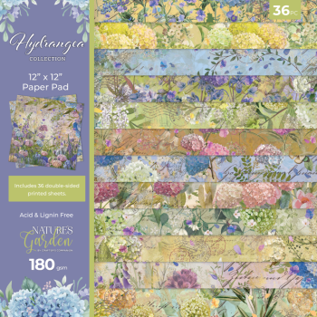 Crafters Companion - Designpapier "Hydrangea" Paper Pack 12x12 Inch - 36 Bogen