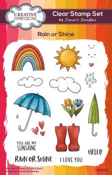 Creative Expressions - Stempelset "Rain or Shine" Clear Stamps 4x6 Inch Design by Jane's Doodles
