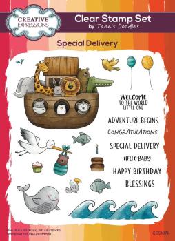 Creative Expressions - Stempelset "Special Delivery" Clear Stamps 6x8 Inch Design by Jane's Doodles