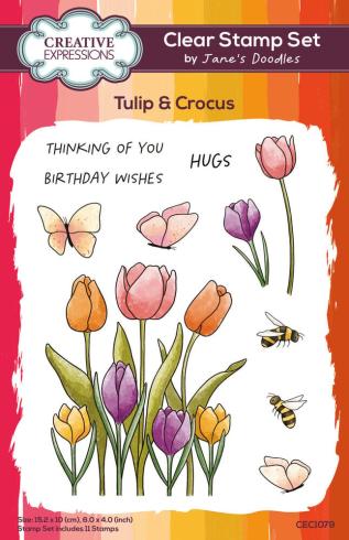 Creative Expressions - Stempelset "Tulip & Crocus" Clear Stamps 4x6 Inch Design by Jane's Doodles