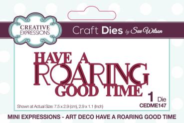 Creative Expressions - Stanzschablone "Art Deco Have A Roaring Good Time" Craft Dies Mini Design by Sue Wilson