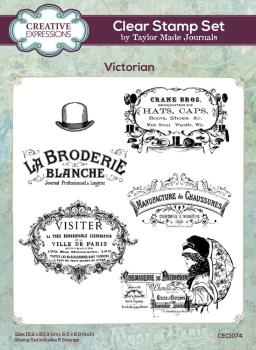 Creative Expressions - Stempelset "Victorian" Clear Stamps 6x8 Inch Design by Taylor Made Journals