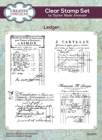 Creative Expressions - Stempelset "Ledger" Clear Stamps 6x8 Inch Design by Taylor Made Journals