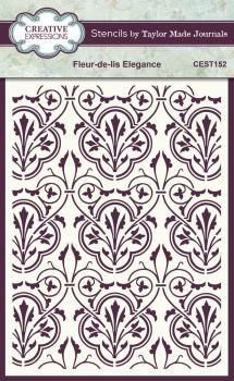 Creative Expressions - Schablone 6x8 Inch "Fleur-de-lis Elegance" Stencil Design by Taylor Made Journals