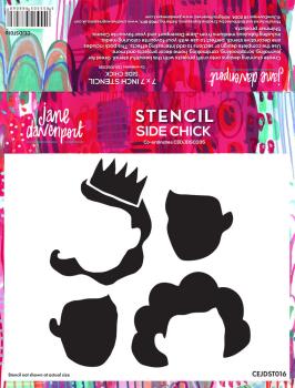 Creative Expressions - Schablone 7x7 Inch "SideChick" Stencil Design by Jane Davenport