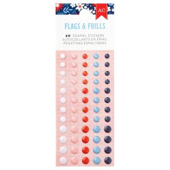 American Crafts - Enamel Dots "Flags and Frills" 60 Stk.