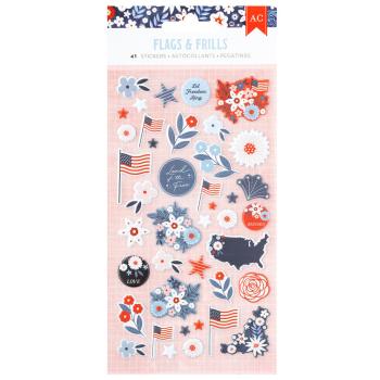 American Crafts - Aufkleber "Flags and Frills" Puffy Icons Sticker