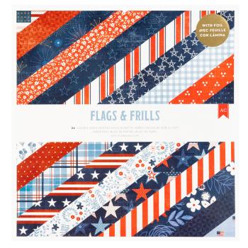 American Crafts - Designpapier "Flags and Frills" Paper Pack 12x12 Inch - 24 Bogen