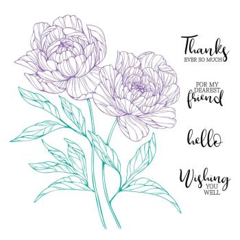 Spellbinders - Buchdrucktechnik "Peony Perfection" Press Plate