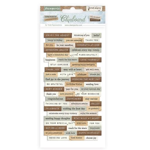 Stamperia - Aufkleber "Create Happiness Secret Diary" Chipboards