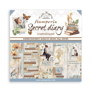 Stamperia - Designpapier "Create Happiness Secret Diary" Paper Pack 8x8 Inch - 10 Bogen