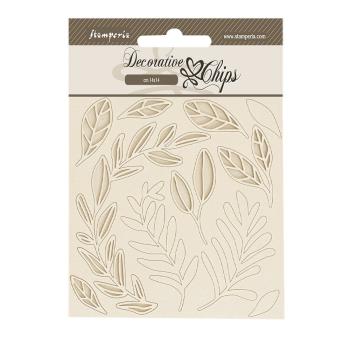 Stamperia - Holzteile 14x14 cm "Leaves Pattern" Decorative Chips