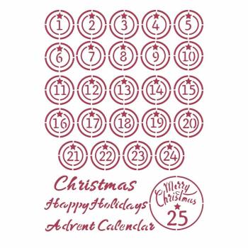Stamperia - Schablone A4 "Christmas Patchwork Advent" Stencil