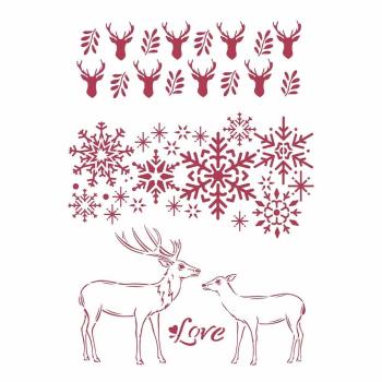 Stamperia - Schablone A4 "Winter Tales Love" Stencil