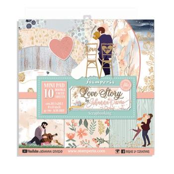 Stamperia - Designpapier "Love Story" Paper Pack 8x8 Inch - 10 Bogen